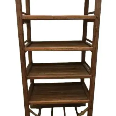 Antique Industrial Shoe Factory Rolling Cobblers Rack #2