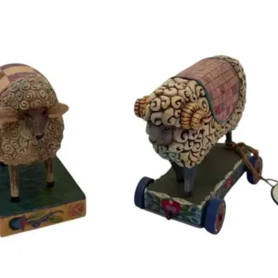 2 Jim Shore Sheep Figurines-5” Tall