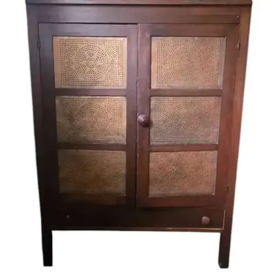 Antique Punched Tin Pie Safe