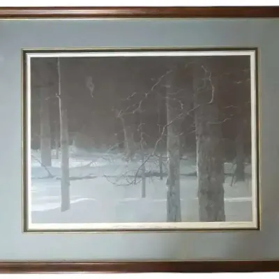 "Midnight Black Wolf" Numbered And Signed Lithograph By Robert Bateman