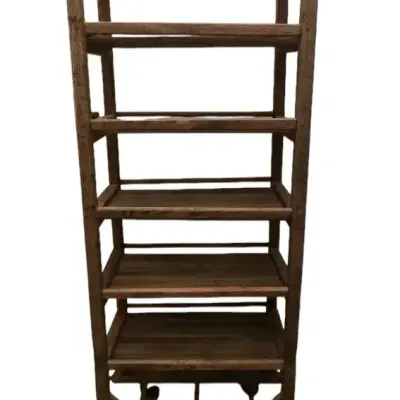 Antique Industrial Shoe Factory Rolling Cobblers Rack