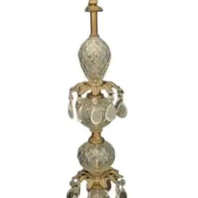 1940-50’s Decorative Hollywood Regency Marble And Brass Stand