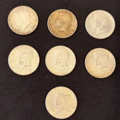 7- 1964 Kennedy Half Dollars Preowned LOT 1