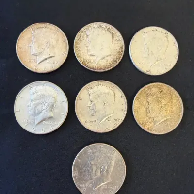 7- 1964 Kennedy Half Dollars Preowned LOT 2