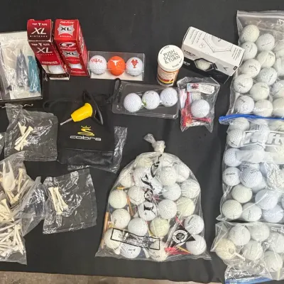 Large Assorted Golf Ball & Tee Lot 