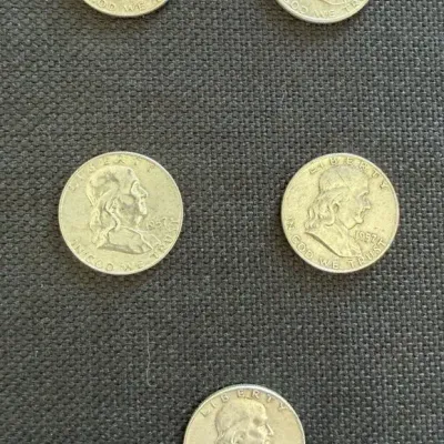 5 Ben Franklin Half Dollars LOT 6