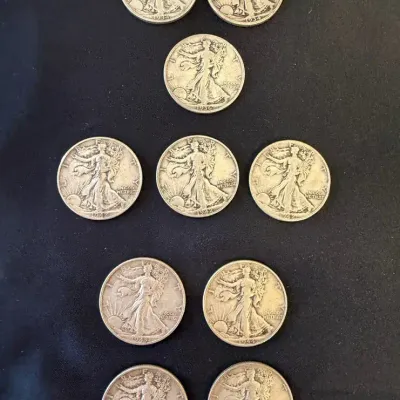 10- Walking Liberty Half Dollars LOT 2