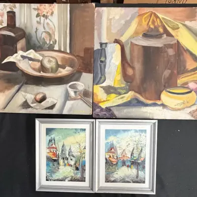 Mid Century Vintage Painting Lot 