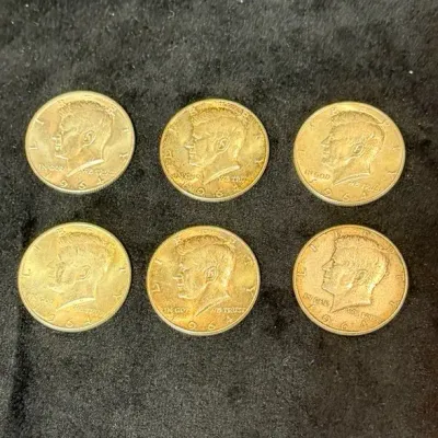 6 1964 Kennedy Half Dollars Pre Owned LOT 4