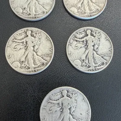 5 Walking Liberty Half-Dollars-Preowned Lot 5