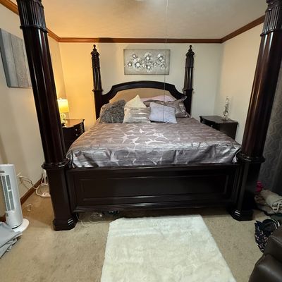 Sale Photo Thumbnail #21: King size bedroom with two night stands a chest of drawers and a two piece dresser top drawer for your jewelry