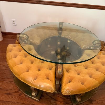 Sale Photo Thumbnail #20: Conversation piece for matching stools 
6” glass