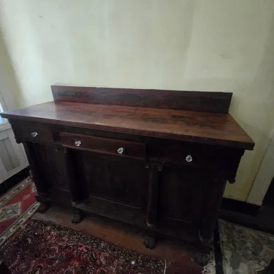 Antique Sideboard Clear Crystal Knobs