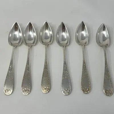 Antique Sterling Silver Spoons 1880-1900 Charles M. Robbins Set Of 6