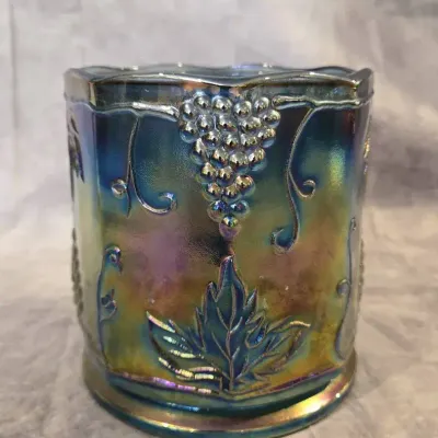 Indiana Glass Harvest Grape Blue Carnival Jar Without Lid