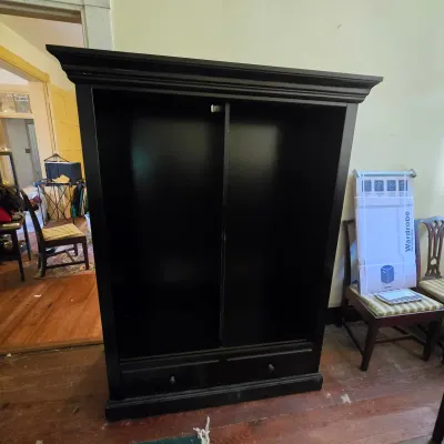 Vintage Armoire 2 Drawers Lighted Interior