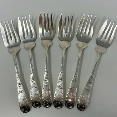 Antique Sterling Silver Late Victorian & Art Nouveau Period Fish/Pastry/Pie Fork Dominick & Haff 