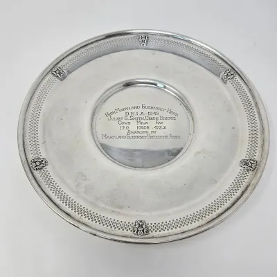 Sterling Silver Plate With Pierced Rim