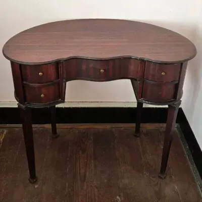 Curved Wood Kidney Shaped Writing Desk