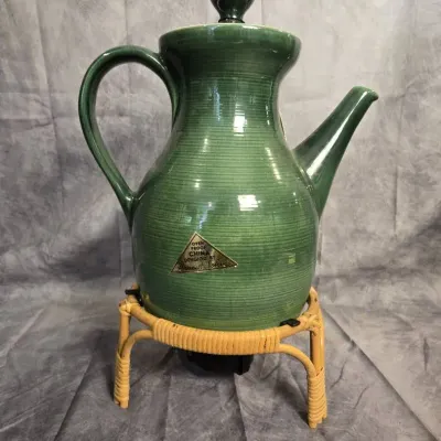 Ernest Sohn Creations MCM Carafe With Rattan Stand
