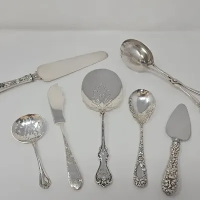 Antique Sterling Silver Serving Pieces Includes Stieff Approx. SS Weight 249.1g
