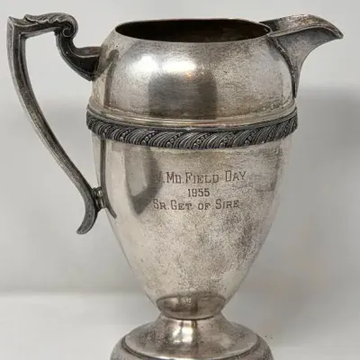 Vtg. Silver Plate On Copper Trophy Western MD Field Day 1955