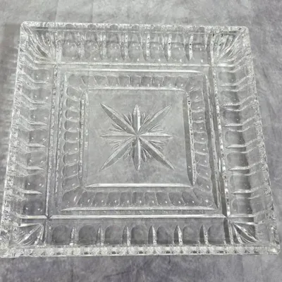 Vtg. Waterford Crystal "O'Connell" 10 Inch Square Serving Tray