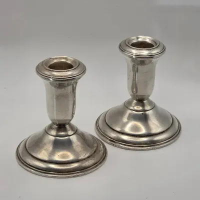 Sterling Silver Candlestick Holders AMC Weighted