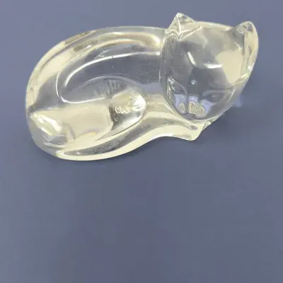 Vintage Val St Lambert Crystal Cat DeSousa