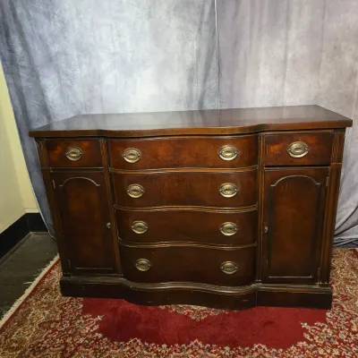 Drexel Bow-Front Flame Mahogany Buffet