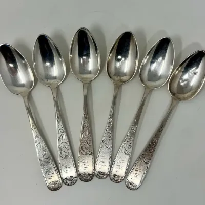 Antique Sterling Silver Hennegen, Bates & CO “May Flower” Spoons (1/2)