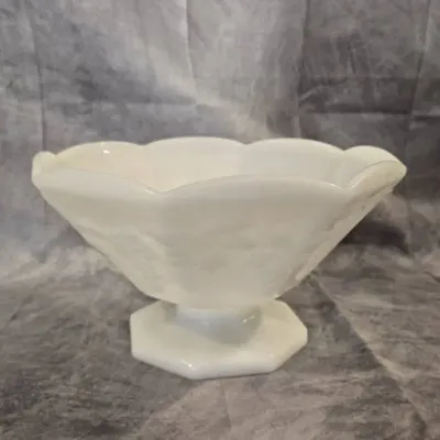 Vintage Milk Glass Pedestal Bowl
