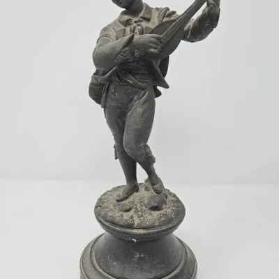 Antique Spelter Musician French 1880-1915