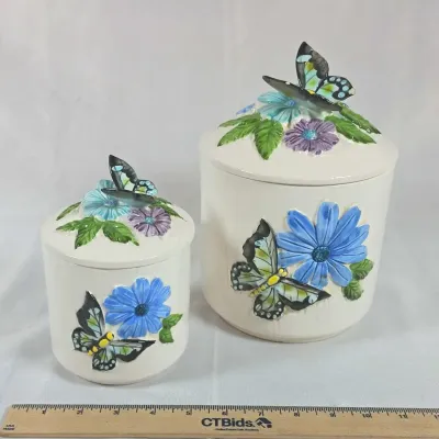 Sale Photo Thumbnail #38: Vintage Japanese Canister Set of Two.