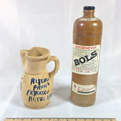 Sale Photo Thumbnail #40: Italian Handcrafted Pitcher & Antique Dutch Liquor Bottle 