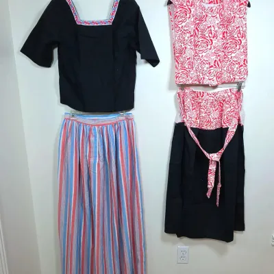 Sale Photo Thumbnail #48: Two Vintage Asian Outfits, Look To Be Small Or Medium Size