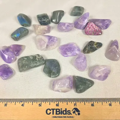 Sale Photo Thumbnail #24: 1 Pound Minerals. Labradorite, Amethyst, Lepodolite