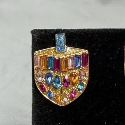 BaubleBar Hanukkah Dreidel holiday stud earrings