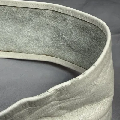 Vintage Cream Belt with Gold & Purple Abstract Buckle