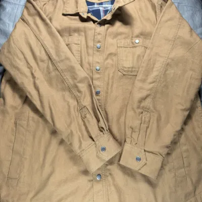Duluth Trading Co Shirt Jacket Canvas Blanket Lined XXL Pre Owned