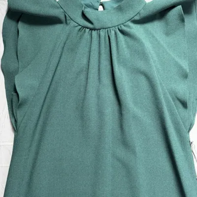 Vince Kamuto Ruffle Cap Sleeve Green Dress Size 10