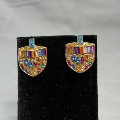 BaubleBar Hanukkah Dreidel holiday stud earrings