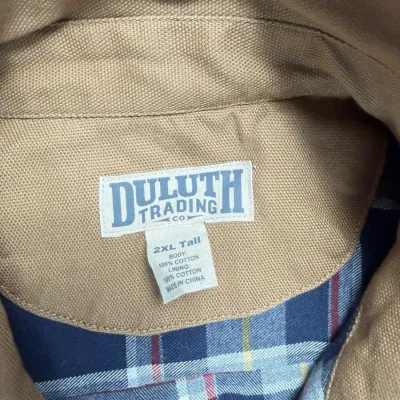 Duluth Trading Co Shirt Jacket Canvas Blanket Lined XXL Pre Owned