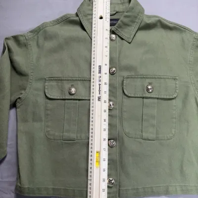 Zara denim jacket in olive green blends utility-inspired design