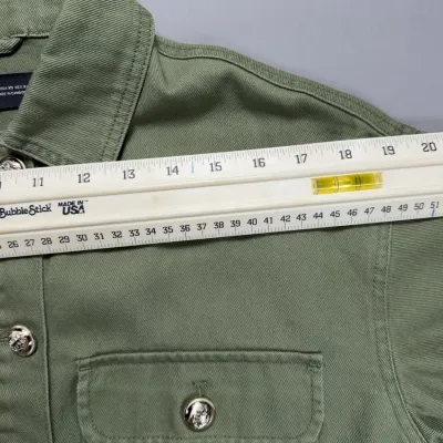 Zara denim jacket in olive green blends utility-inspired design