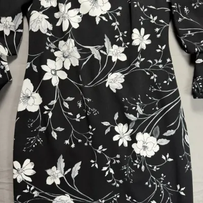 Calvin Klein floral Black And White sheath dress Size 4