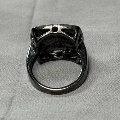 Dark silver tone fashion ring pink and yellow crystals in a pave setting