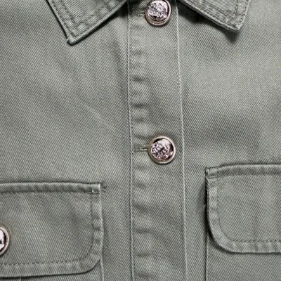 Zara denim jacket in olive green blends utility-inspired design