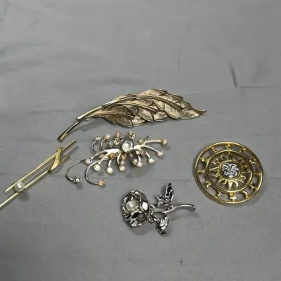 Vintage 5 pieces Brooch Pin Lot