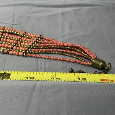 Vintage multi-strand beaded necklace is a bold statement piece